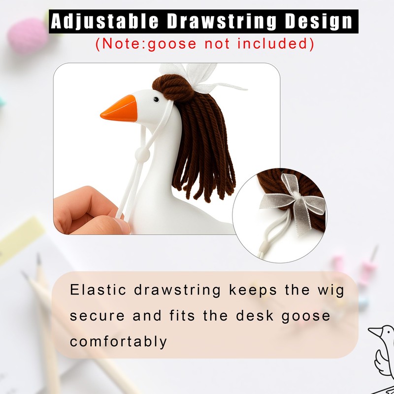 ACHREPLA 3 Pcs Knitted Wigs for 7 Inch Desk Goose