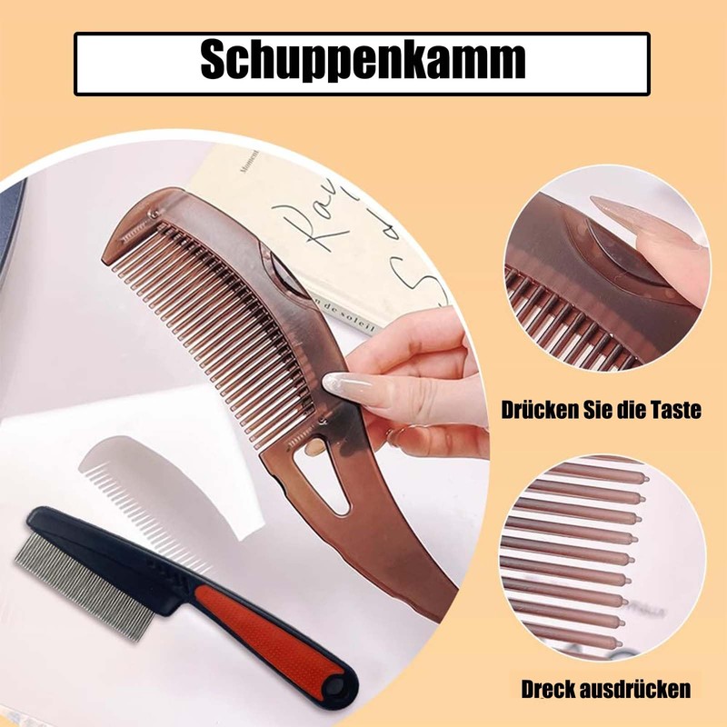 Pack of 3 dandruff comb, lice comb, human lice comb,