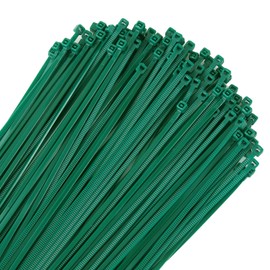 ZZRanYe 8 inch 3mm Dark Green Nylon Garden Cable Zip Ties Self Locking Cable Ties Twist Ties, Multi-Purpose Cable Tie (100 Pcs)