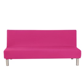 Solid Colour Armless Sofa Bed Cover Polyester Spandex Stretch Futon Slipcover Protector 3 Seater Elastic Full Folding Couch Sofa Cover fits Folding Sofa Bed without Armrests 80" x 50" in…