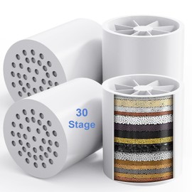 4 Pack 30 Stage Shower Filter Replacement Cartridge - Balance in Filtration and Rejuvenation for Hard Water - VeoryFly VF002 ShowerHead Water Filter Cartridge,Compatible with Any Similar Shower Filter