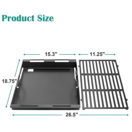 Griddle Inserts & Grate for Weber Genesis II 300 Series Grills, Flat Top Grill Griddle for Weber GS4 Genesis ii E-310/315/325/330/335 S-310/335, Replace for 6788 Full-Size Griddle