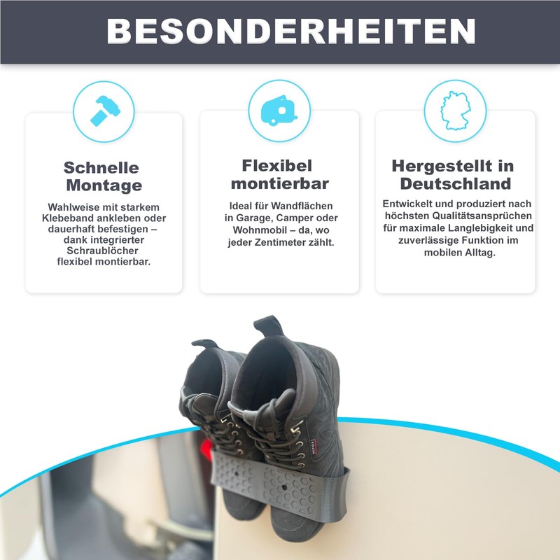 Universal Shoe Holder for Campers, Space-Saving Shoe Organiser for Motorhomes,