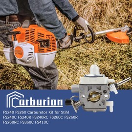 FS240 FS260 Carburetor Carb Kit for Stihl FS240C FS240R FS240RC FS260C FS260R FS260RC FS360C FS410C Replace OEM 4147 120 0625 41471200625 4147-120-0625