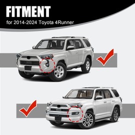 Daytime Running Lights Fog Lights for Toyota 4Runner 2014-2024 White&Amber Fog Lights Bulbs