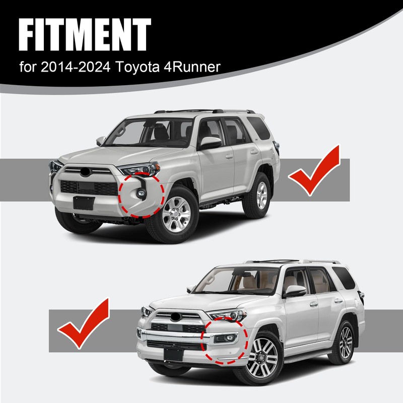 Daytime Running Lights Fog Lights for Toyota 4Runner 2014-2024 White&Amber