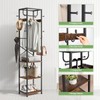 ELYKEN Coat Rack Freestanding, Hall Tree with 3 Storage Shelves