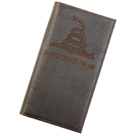 Cody James Men's Don't Tread On Me Rodeo Leather Wallet Dark Brown One Size