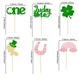 24 piezas de decoración para cupcakes del día de San Patricio, diseño de trébol de 4 hojas, decoración de San Patricio, decoración de cupcakes, color rosa, para niña de la suerte, cumpleaños, santos, decoración de fiesta de cumpleaños