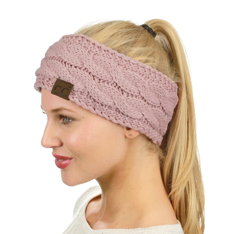 C.C - Diadema elástica suave para invierno, cálida, con forro