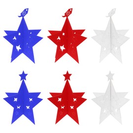 MECCANIXITY 12Pcs Labor Day Decorations Stars Table Centerpieces, 3D Glitter Cardboard Home Dining Decor Star for 4th of July Patriotic Day,Memorial Day,6 Inch (Red,White,Blue)