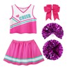 ReliBeauty ReliBeauty Cheerleader Kostüm Kinder Kleid mit Pompoms und Kopfschmuck，pink,110