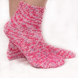 BambooMN Women's Soft Fuzzy Warm Cozy Plush Winter Casual Home Socks - Red - 1 Pair