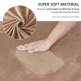 NICEEC Loveseat Cover Super Soft 1-Piece Light Coffee Slipcover for Loveseats Stretch Universal Spandex Couch Covers for Living Room Easy Fit Washable Furniture Sofa Protector with Skirt