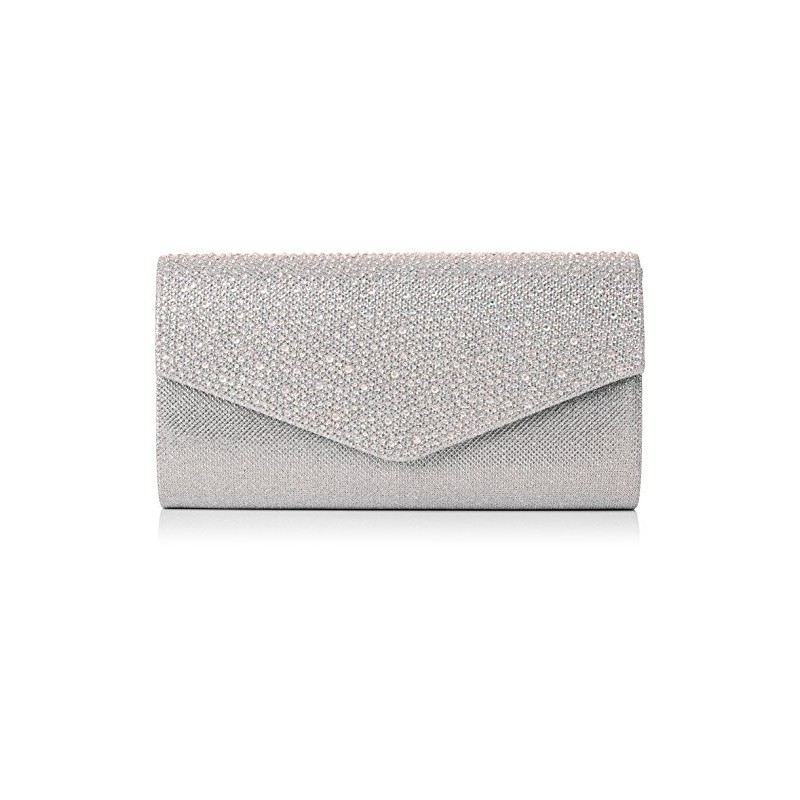 Swanky Swans Women's Montary Glitter Diamante Envelope Clutch Bag Clutch