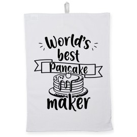 Hippowarehouse world's best pancake maker Tea Towel Eco Printed Dish Cloth Kitchen accessory 50cmx70cm 100% Cotton
