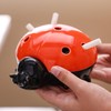 ZKSYLSM Ladybug Ceramic Covered Ashtray, Cute Outdoor Ashtray with Lid