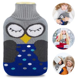 Hot Water Bottle Belt with Cuddly Soft Cover Waist Cover for Regular Pain, Shoulders and Back Waist Fatigue, Neck Pain, Bed Bottle for Children and Adults (A) (E)