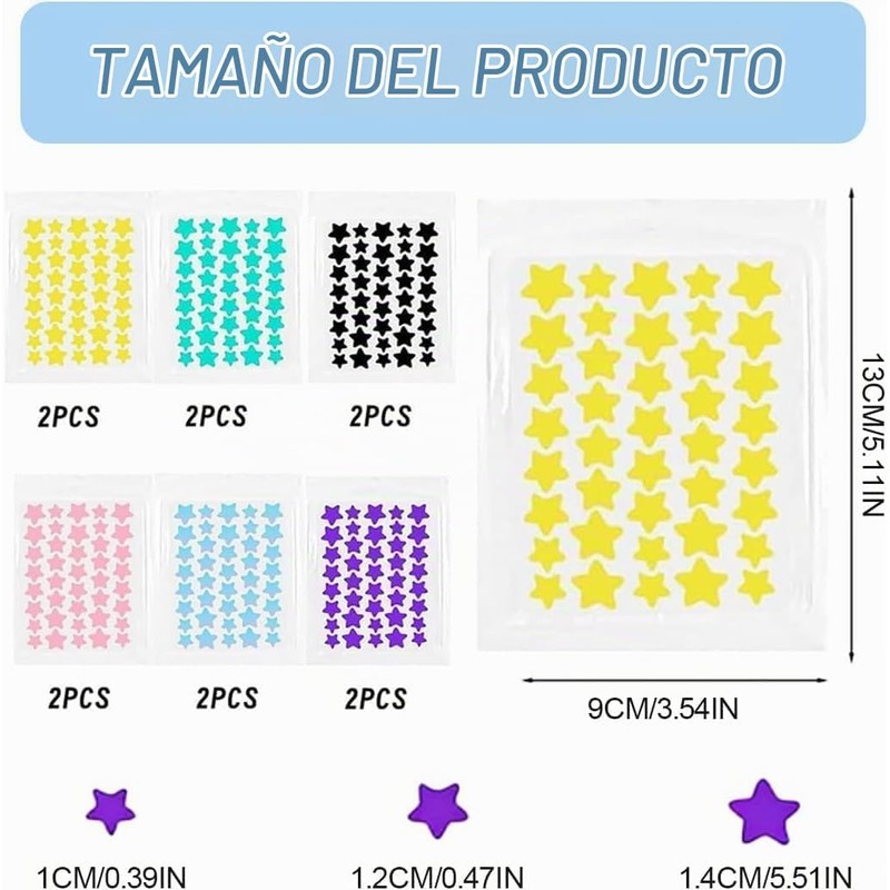 MYDEAR 480 Parches para Acné, Parches Hidrocoloides para Espinillas, Calcomanías