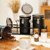 Yangbaga 3x63OZ Sugar Coffee Canisters with Shelf, 304 Stainless Steel