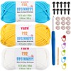 Crochet and Knitting Yarn for Beginners 3x1.76oz Yarn for Crocheting