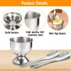 Egg Cup Set, 2 Pcs Stainless Steel Egg Cups with