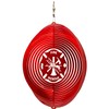 SWEN Products Fire Rescue Circle Swirly Metal Wind Spinner