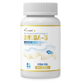Naturenutri (60 Softgels) Omega-3 Fish Oil 2400mg - EPA 1440mg + DHA 960mg