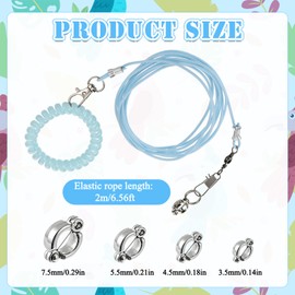 Bird Leash with 4 Different Size Foot Ring, Parrot Flying Rope Elastic Bird Harness Flying Leash Outdoor Training Traction Rope for Conure Cockatiel Parakeet Macaw Budgerigar