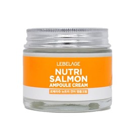 LEBELAGE Nutri Salmon Ampoule Cream 2.36 oz - Anti-Aging & Hydrating Face Moisturizer with Omega 3 & Vitamin Enriched, Ideal for Skin Firmness and Radiance