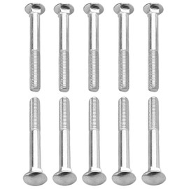 cyclingcolors 10 x Carriage Bolts Round-Head Screws with Square Neck DIN 603 Stainless Steel A2 Flat Round Head Mushroom Screw Metric, M10 x 25 mm (Thread Length = 18 mm)