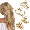 4 PCS Gold Metal Hair Clips for Women 2.76 Inche