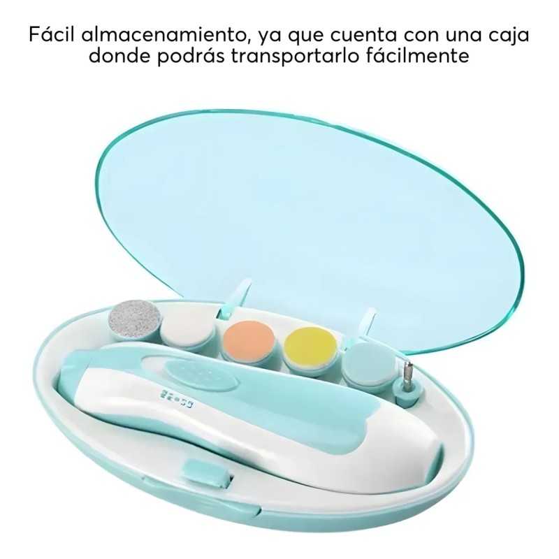 Kit Lima De Uñas Eléctrica Portátil Para Bebé Con Luz