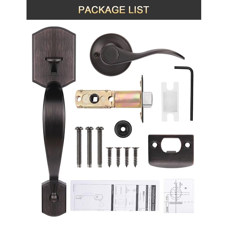 Tinewa Camelot Trim Lower Half Handleset, Oil Rubbed Bronze Finish,