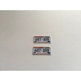 Hubcap Hobbies/Railroad yard products 1/18 scale Wisconsin license plate decals for your diecast vehicles