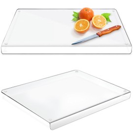 Acrylic Cutting Board with Counter Lip in Small, Large and XL, Clear Cutting Board with Lip for Countertop, Counter Protectors for Kitchen