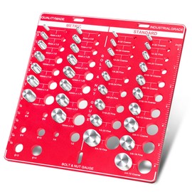 hylissus 34 Nut and Bolt Thread Checker, Bolt and Nut Identifier Gauge Thread Checker Standard and Metric Board Wall Mount Screw Size and Thread Gauge (Square)