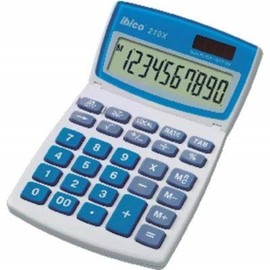 Rexel Ibico 210X Desktop Calculator LCD Display (White/Blue)
