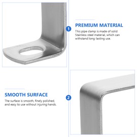 BESTonZON 4 Stück Vierkantrohrschnallen – Kabel 2 Löcher Rohrschellen Halter Schlauchschellen Vierkantrohrschelle Quadratrohrschelle Quadratische Karte Hoop Aufhänger Pipeline Edelstahl