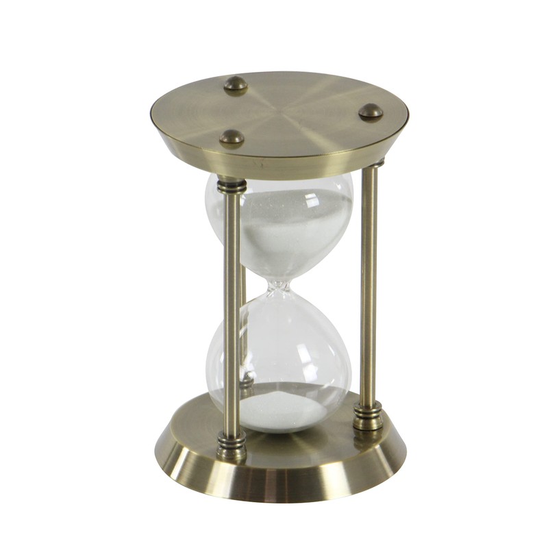 Deco 79 Metal Timer Hourglass Sand , 6" x 6"