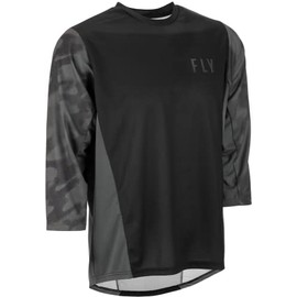 Fly Racing RIPA 3/4 Sleeve Jeresy (Black/Grey Camo, Medium)