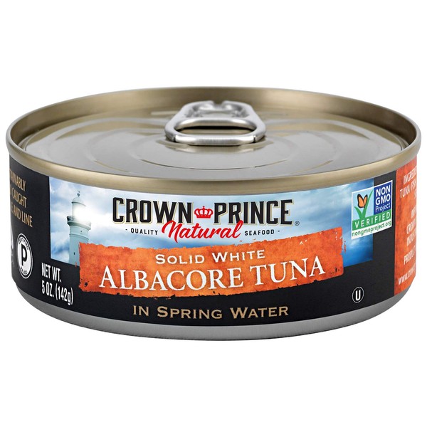 Crown Prince Natural Solid White Albacore Tuna in Spring Water, 5 Ounce Cans (Pack of 12)