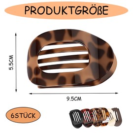 6 STÜCK Flache Haarklammern,French Hair Clip Flat Claw Clip Haarklammern Groß Rutschfest Vielseitig für Alltag, Büro, Schule und Festliche Anlässe Stylisch in Verschiedenen Farben