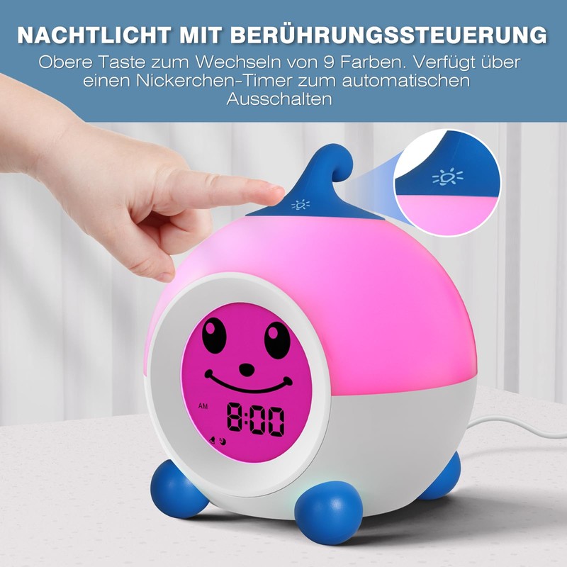 I·CODE Children's Alarm Clock, Light Alarm Clock Children with Automatic