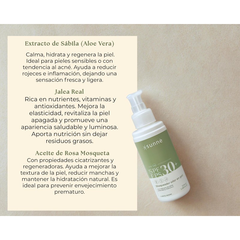 Sunnè Bloqueador Solar Facial en Gel FPS 30 – Protector