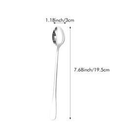 12 Pcs Latte Spoons,Teaspoons Set of 12 Stainless Steel,Tablespoons for Serving,Sundae Spoons,Dessert Spoons, Rice Spoon,Long Handle Teaspoon,for Home, Restaurant, Kitchen(Size:7.68x1.18inch)