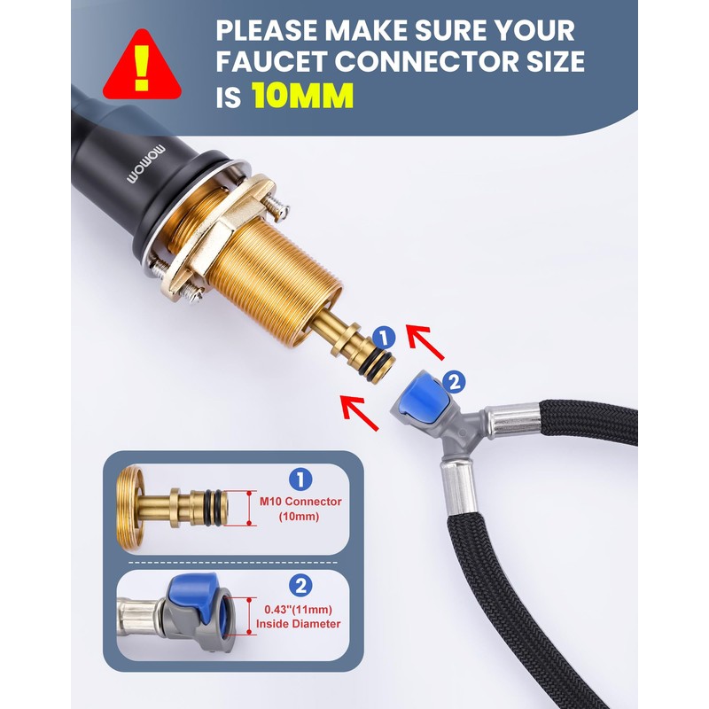 WOWOW Quick Connect Hose Hot and Cold Supply Hoses for