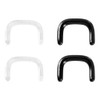 BOKABOO 4pcs Glass Septum Retainers, 2pcs Black & 2pcs Clear U-Shape Pincher Tapers with O-Rings for Work, Sports, Surgery, Hypoallergenic, 14g