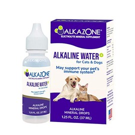Alkazone Alkaline Water Drops for Cats and Dogs | Provide Essential Minerals | Support Optimal Health | Tasteless & Flavorless | 1 Pack Yields 20 Gallons | Serving Size 3 Drops