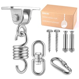 Heavy Duty Stainless Steel Hanging Kit: Swing Hangers and Hammock Spring and swing swivel spinner, Kglobal Swivel Hook and Locking Snap Hooks for Wooden Sets，tire swing swivel，Seat Trapeze Yoga